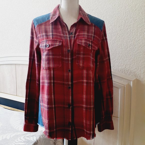 Free People Mixed Media Block Shirt - Picture 6 of 16